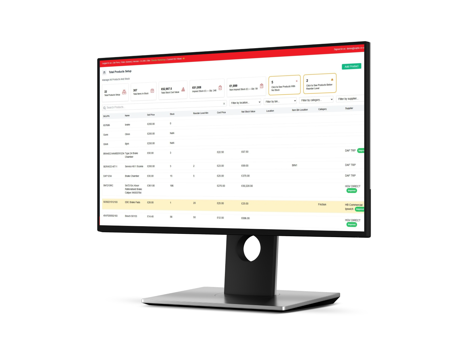 Mobile stock scanner view
